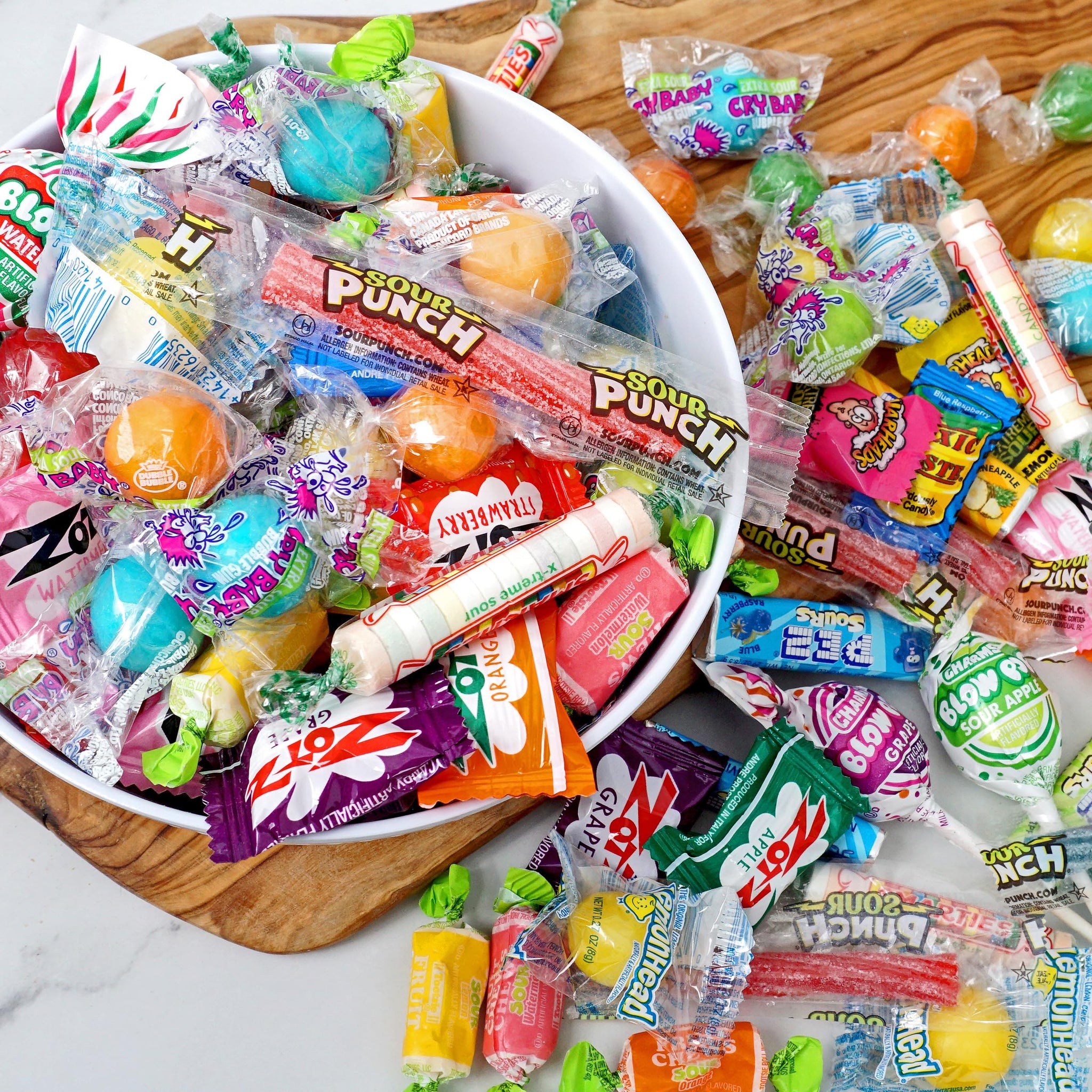 Sour Candy Variety Pack, 2 Pound Sour Candy Mix, Individually Wrapped Bulk Candies, Party Mix Assortment, Pinata Stuffers, Candies For Goodie Bags