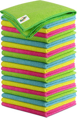 SCRUBIT Microfiber Cleaning Cloth Lint Free Towels for House, Kitchen, Cars, Windows -Ultra Absorbent and Super Soft Wash Cloths (24 Pack)