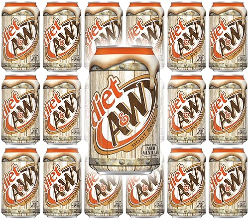 A&W Diet Root Beer, 12 Fl Oz Can, (Pack of 18, Total of 216 Fl Oz)