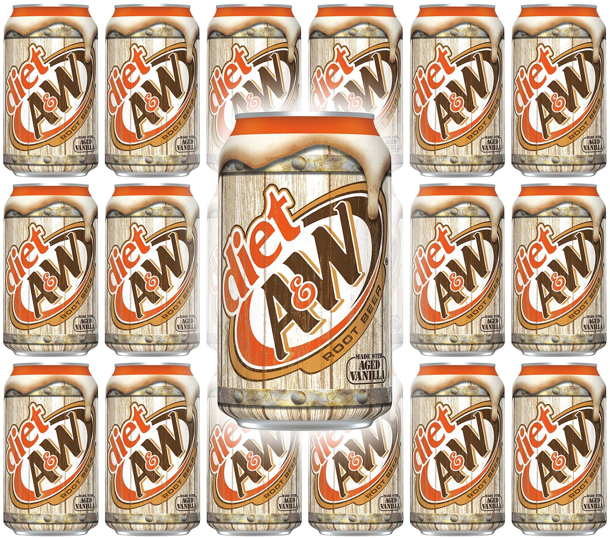 A&W Diet Root Beer, 12 Fl Oz Can, (Pack of 18, Total of 216 Fl Oz)