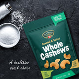 Platinum’s Roasted & Salted Cashews - Plant Based Protein, Fiber, Healthy Snack - Salted and Gently Roasted - Can Bring at Home, Work, Office, Gym