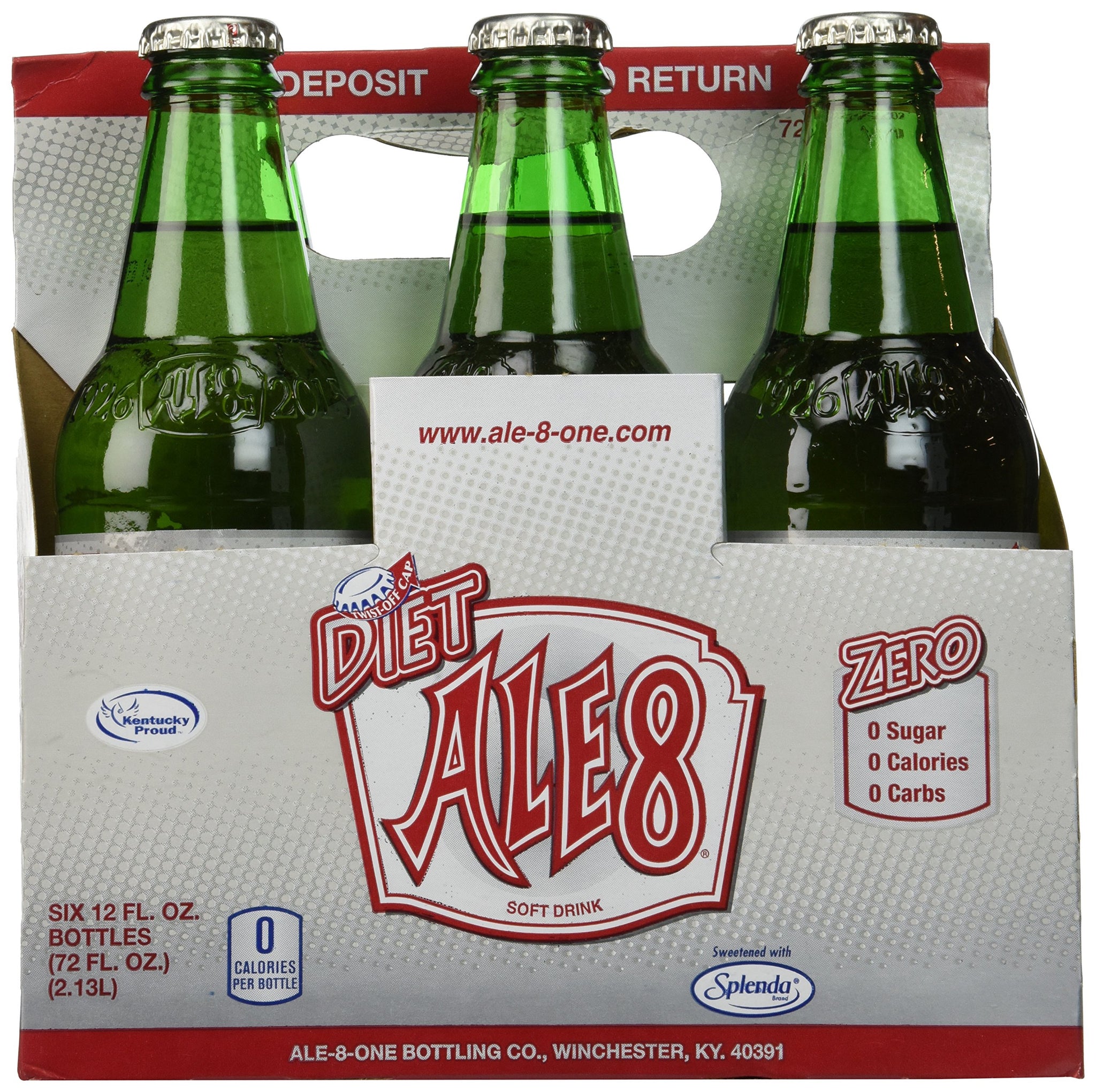 Ale 8 One Diet Soft Drink , 12 Ounce (6 Glass Bottles)
