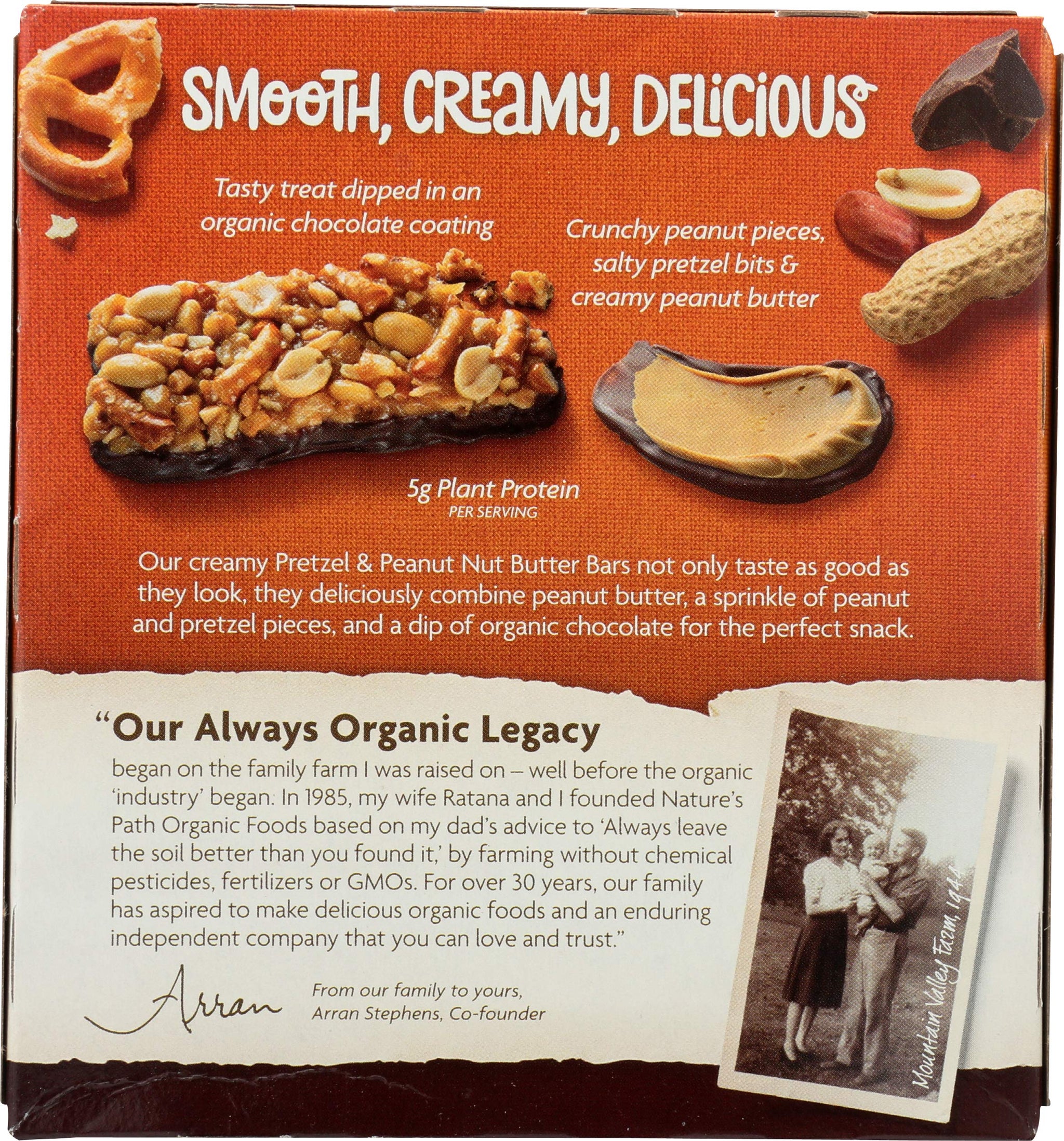 Natures Path, Bar Nut Butter Pretzel Peanut Organic, 1.23 Ounce, 5 Pack