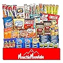 Munchie Mountain Ultimate 50-Count Snack Stock Pile and Care Package for College Students, Military Members, Friends, and Family
