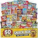 Snack Variety Care Package Gift Box, 50 Count Ready To Gift Assorted Snacks With Cookies Chips Bars Popcorn Crackers For Adults Kids Office Break