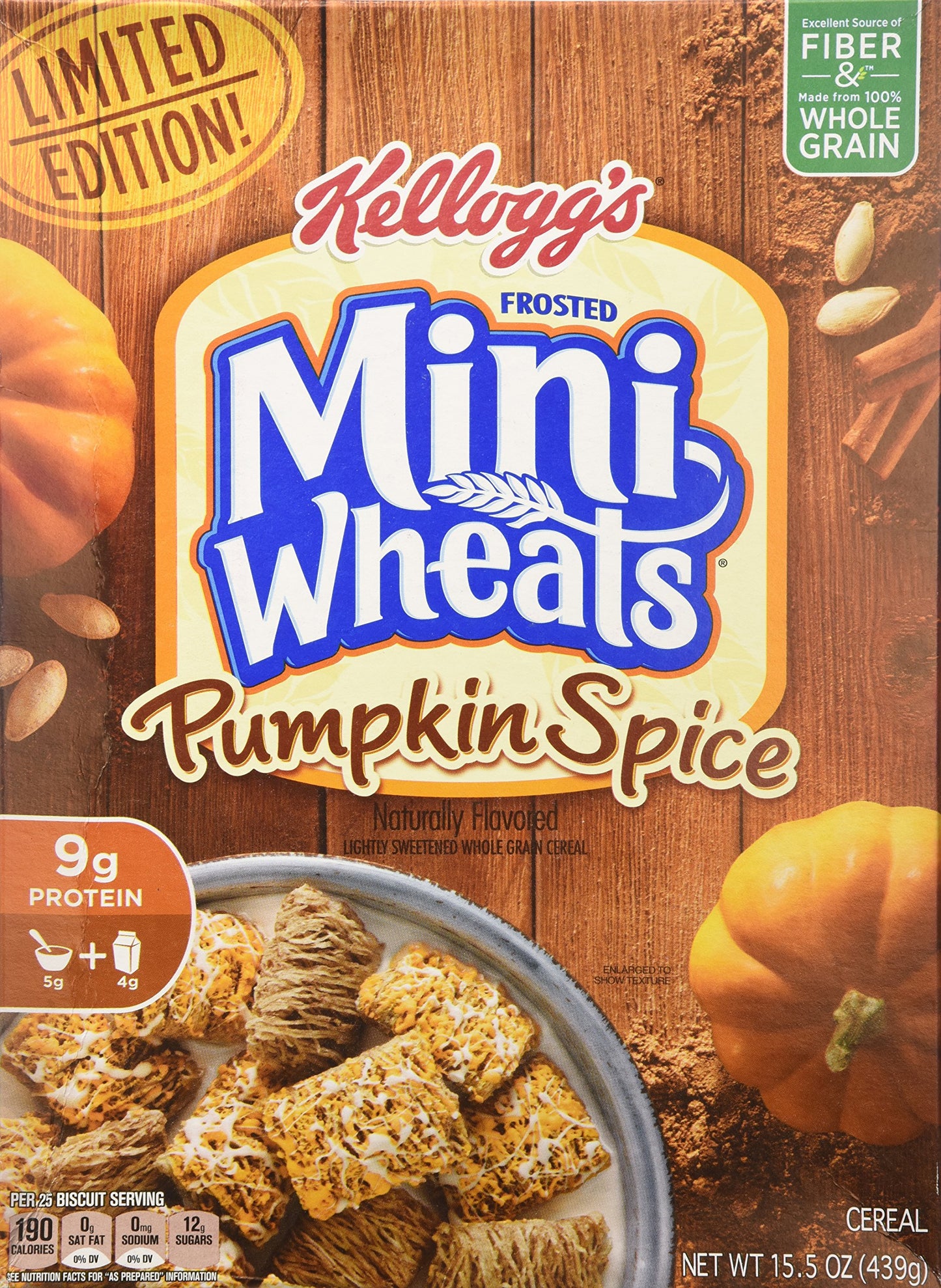 Kelloggs Frosted Mini Wheats Pumpkin Spice 15.5 Ounce (2 Pack)