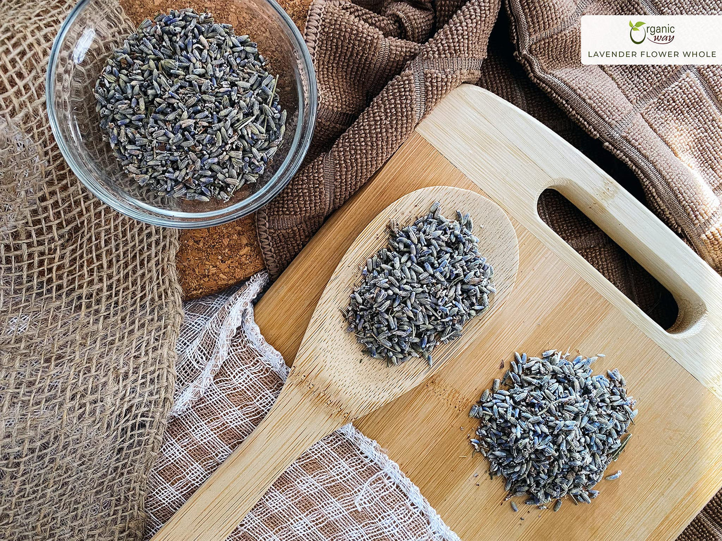 Organic Way Dried Lavender Flower Buds Whole (Lavandula) - European Wild-Harvest | USDA & Kosher Certified | Vegan, Non GMO & Gluten Free | Resealable