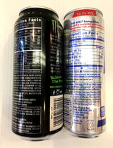 Monster and Red Bull Energy Drink Variety - Military, College Care Package - Pack of 8.