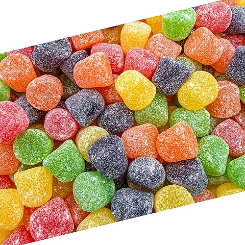 Gum Drops Jelly Candy | 1 Lb Bag | Assorted Fruit Flavors | Nostalgic Candy | Chewy Gumdrops in Strawberry, Orange, Grape, Lime & Pineapple | Old