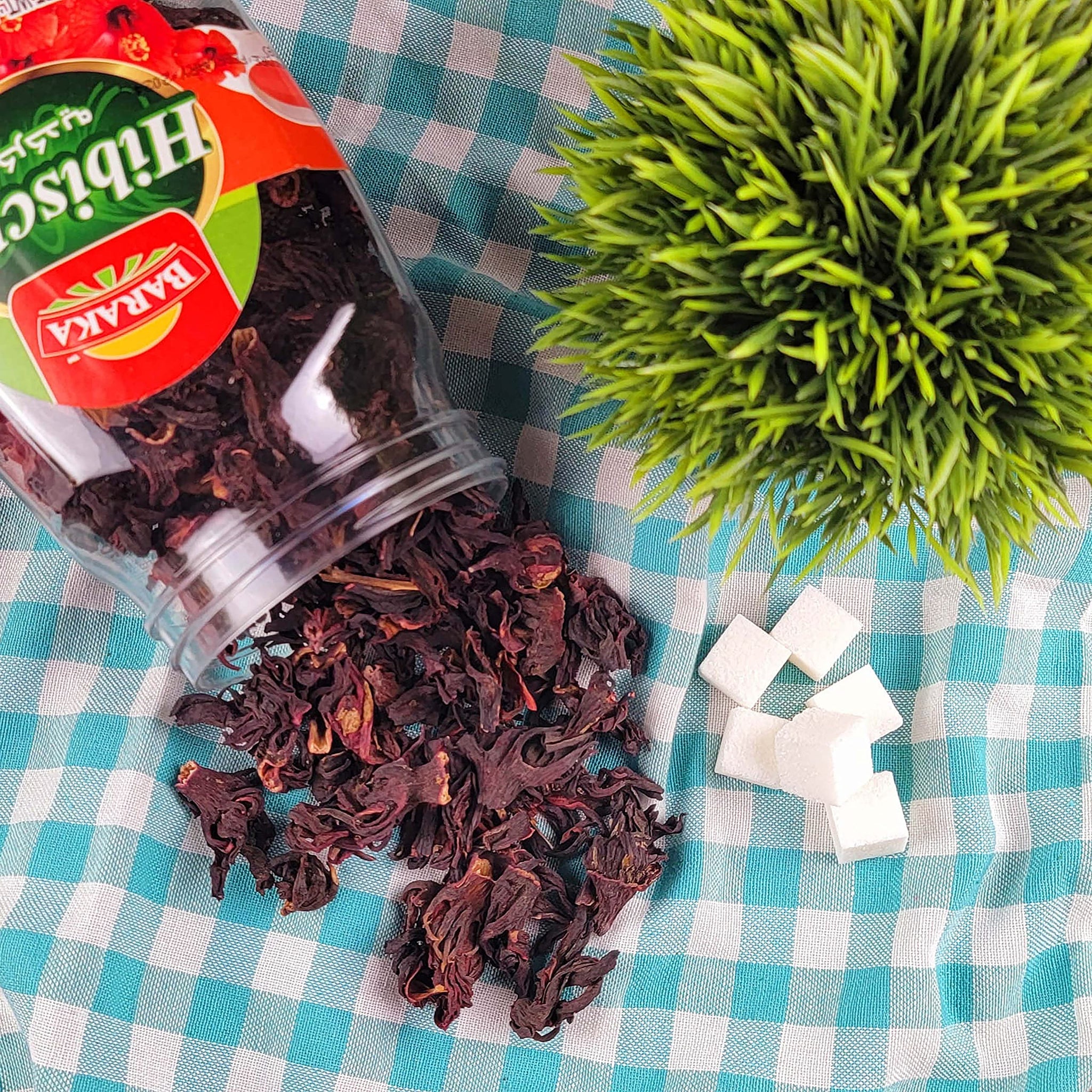 Baraka Hibiscus Tea Flower Leaves | Pure Loose Leaf Hibiscus Flower Petals in Jar | No Preservatives, No Additives, Natural Caffeine-Free Herbal Tea