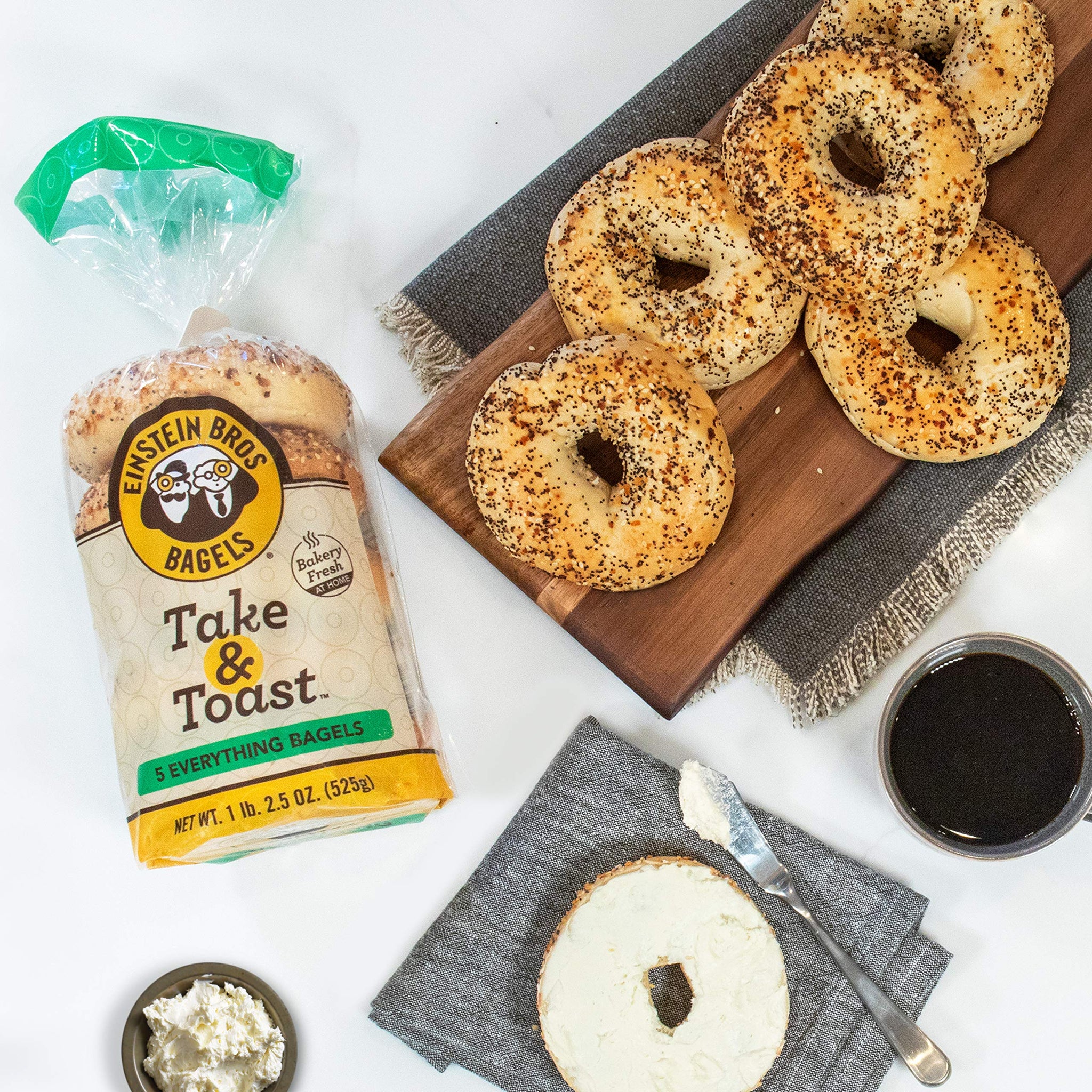 Einstein Bros. Bagels, Take & Toast, Everything, 5 Count, 18.5 Ounce (Frozen)