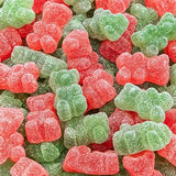 Red & Green Bears Sour Gummy Candy 1-Pound Bag | Strawberry & Apple Gummies | Vegan Candy for Holiday Buffets | Gelatin Free Jelly Bears