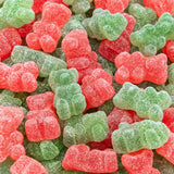 Red & Green Bears Sour Gummy Candy 1-Pound Bag | Strawberry & Apple Gummies | Vegan Candy for Holiday Buffets | Gelatin Free Jelly Bears