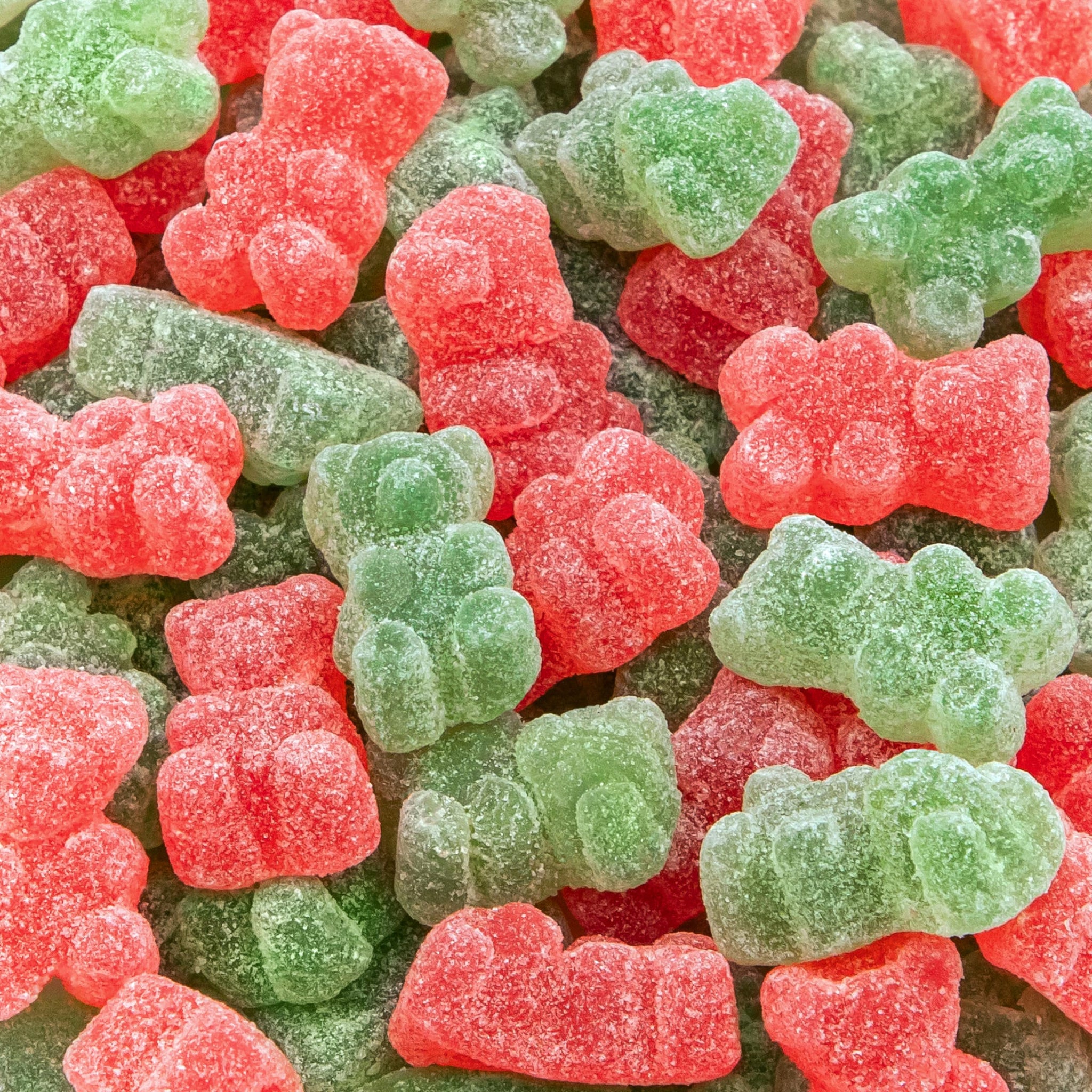 Red & Green Bears Sour Gummy Candy 1-Pound Bag | Strawberry & Apple Gummies | Vegan Candy for Holiday Buffets | Gelatin Free Jelly Bears
