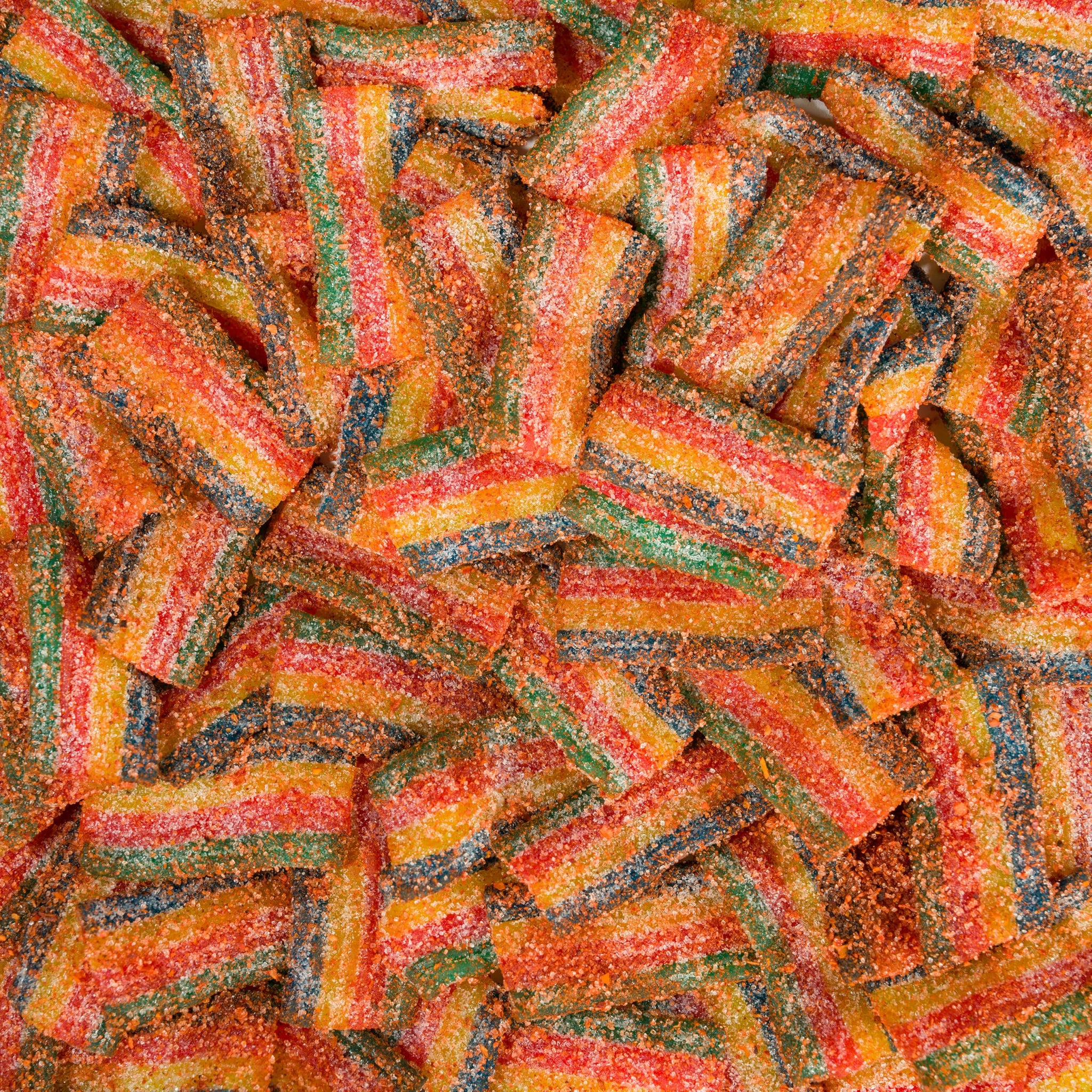 Chamoy Covered Sour Gummy Candy 2 Lb ~ Smarty Stop (Rainbow Belt Bites)