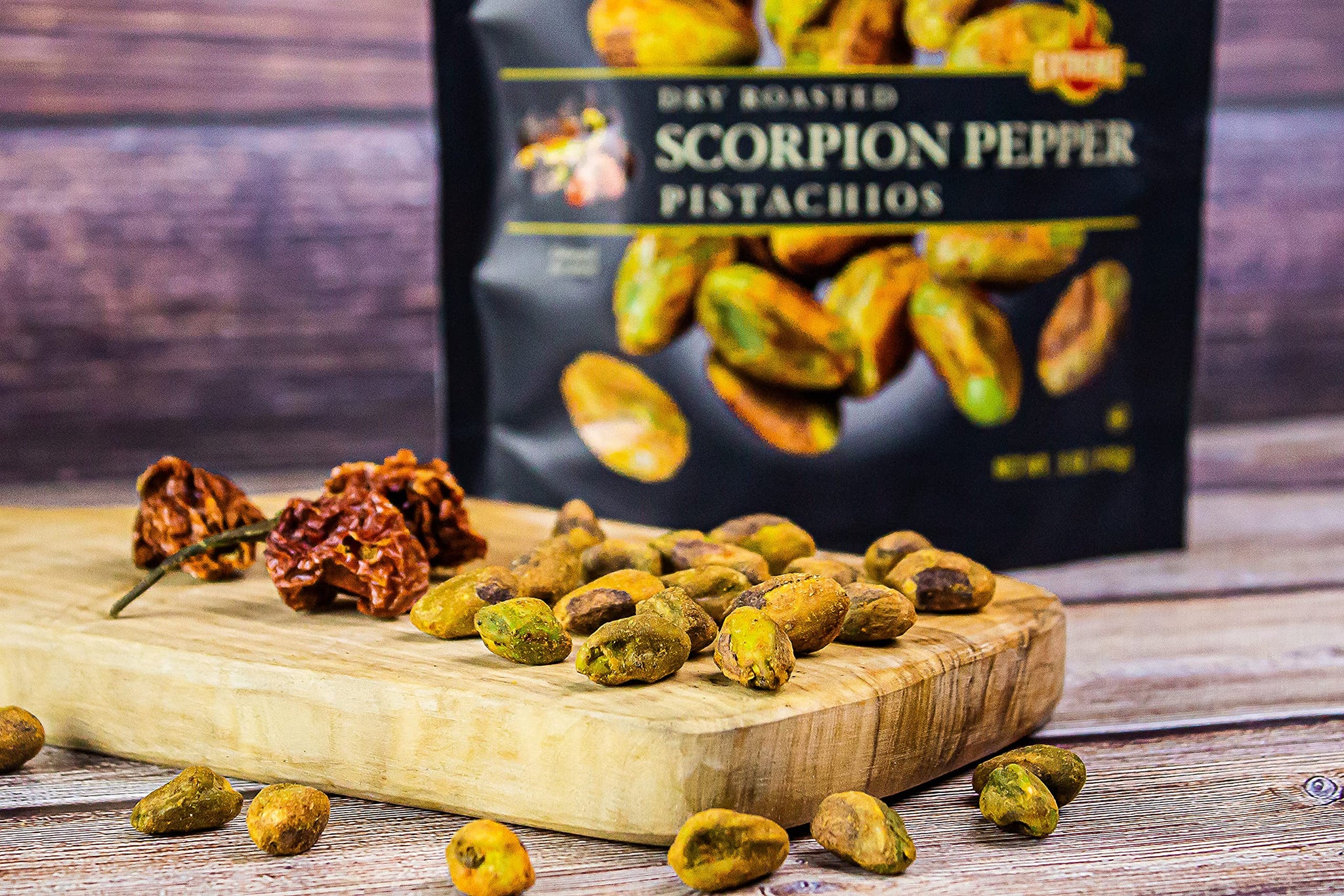 Setton Farms Pistachios, Scorpion Pepper Extreme Flavor, Naturally Seasoned, Dry Roasted No Shell, Non-GMO Project Verified, Gluten Free, Vegan