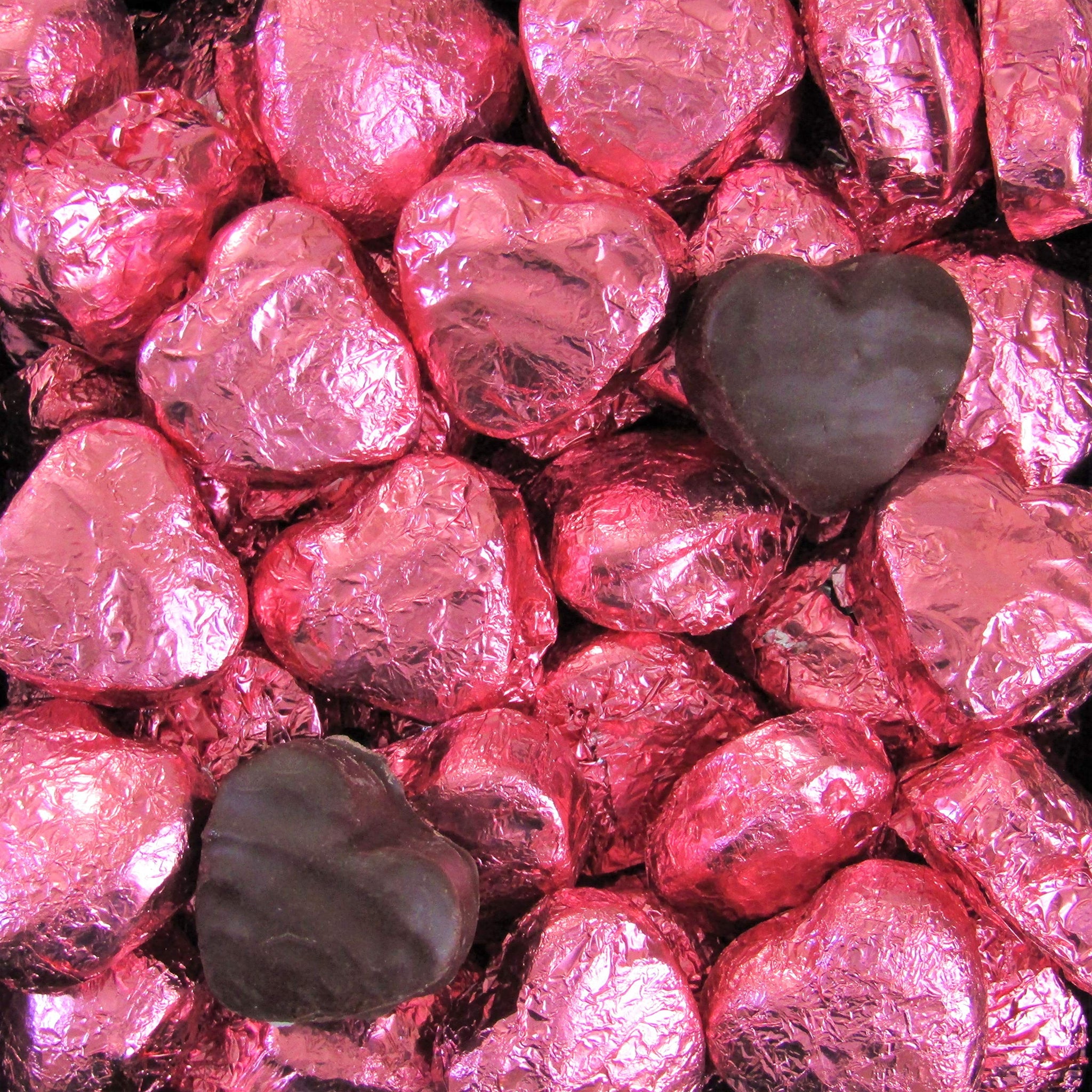 Valentines Chocolate Raspberry Cremes Hearts Pokodots Gift Box by It's Delish - Valentines Day Gift - Pink Foil Wrapped - Anniversary Fathers Mothers