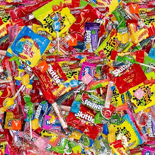 Bulk Candy Variety Pack 2 Pounds Assortment, Approx. 100 Individually Wrapped Fun Size Chewy And Hard Candy For Parties, Classrooms, Pinatas, Goodie