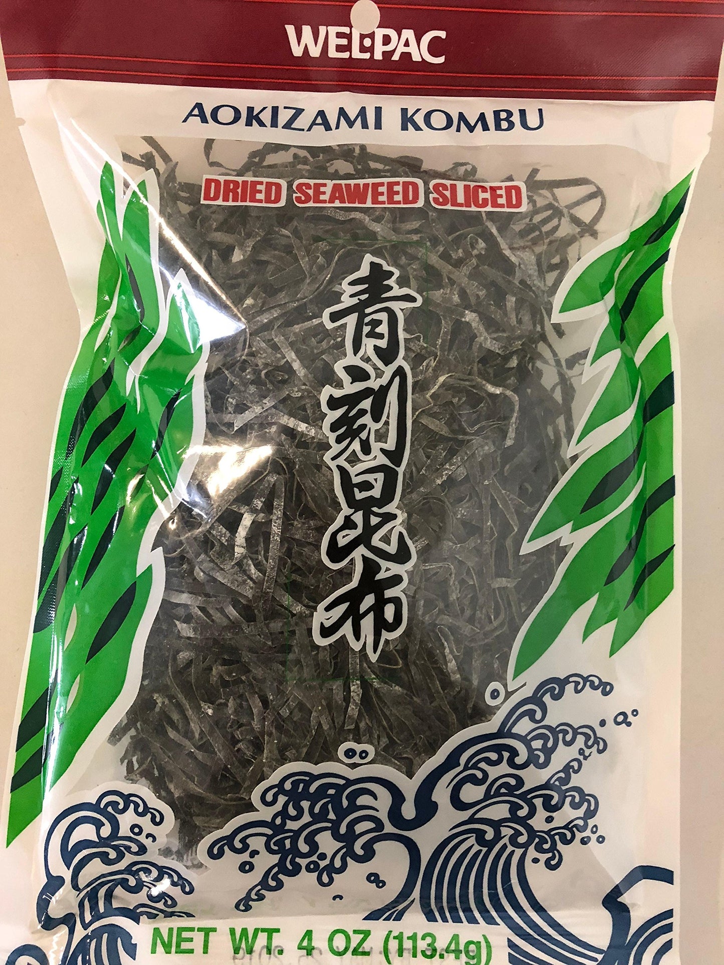 Welpac Aokizami Kombu Dried Sliced Seaweed, 4 Ounce (Pack of 2)