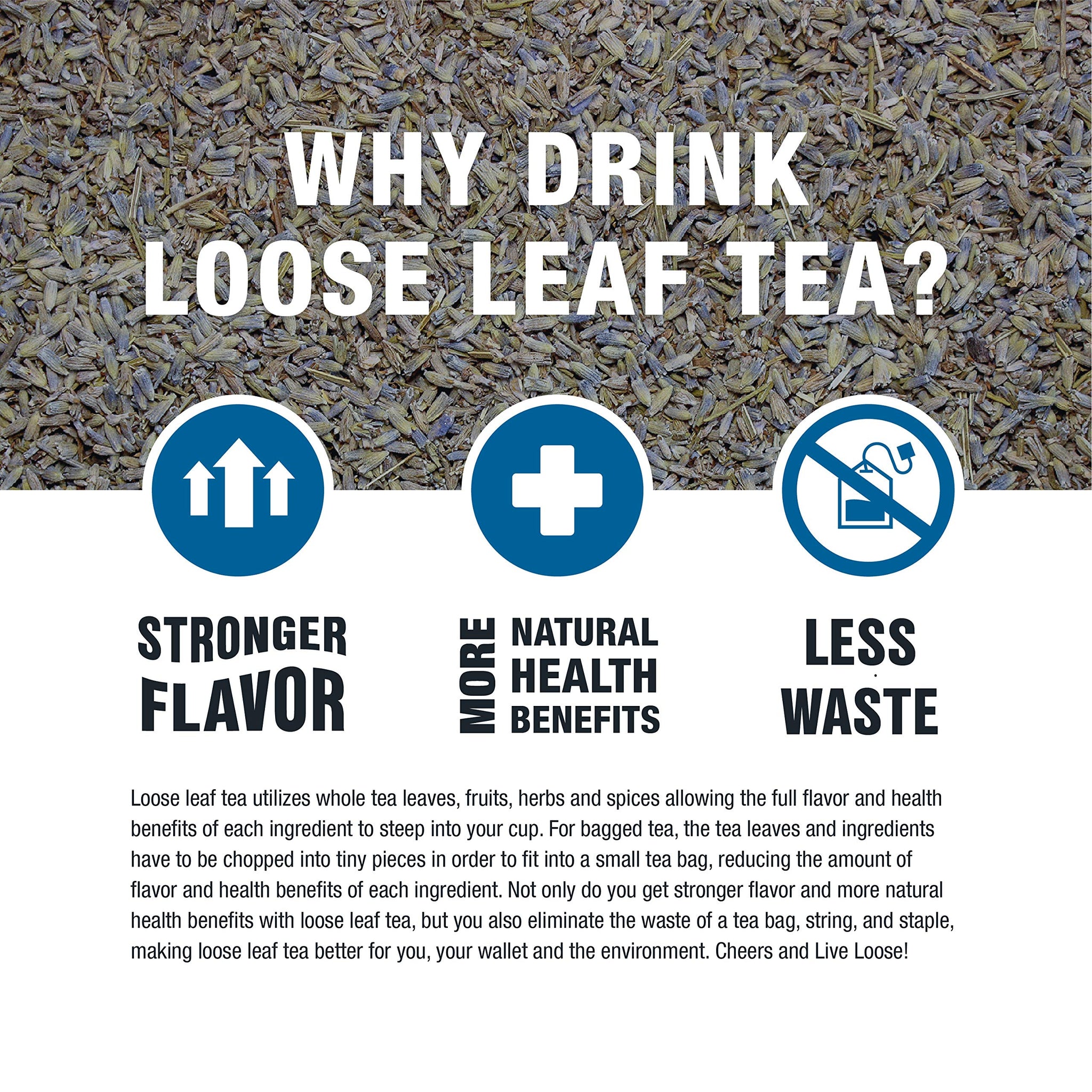 Tiesta Tea - Dried Organic Lavender Flower, Loose Leaf, Premium Non-Caffeinated Blend, Make Hot or Iced, Raw Edible Lavender Buds, Rich Flavors, 8oz
