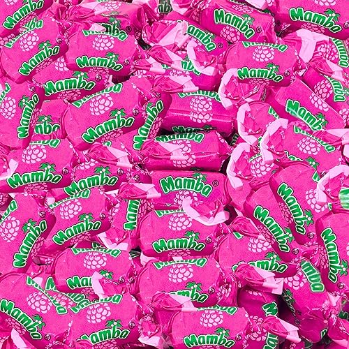 Raspberry Mamba Fruit Chews, 1 Lb. Bag - Individually Wrapped - Juicy Chews Perfect For Holidays, Pinatas, Christmas Stockings, Goody Bags