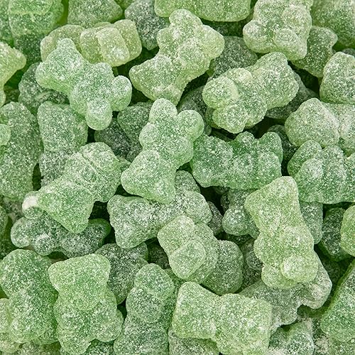 Sour Bears Gummy Candy | 1 Pound Bag | Dye Free Candy | Gelatin Free Soft Green Candies | Jelly Bears for Candy Buffets & Dessert Decorating | Green
