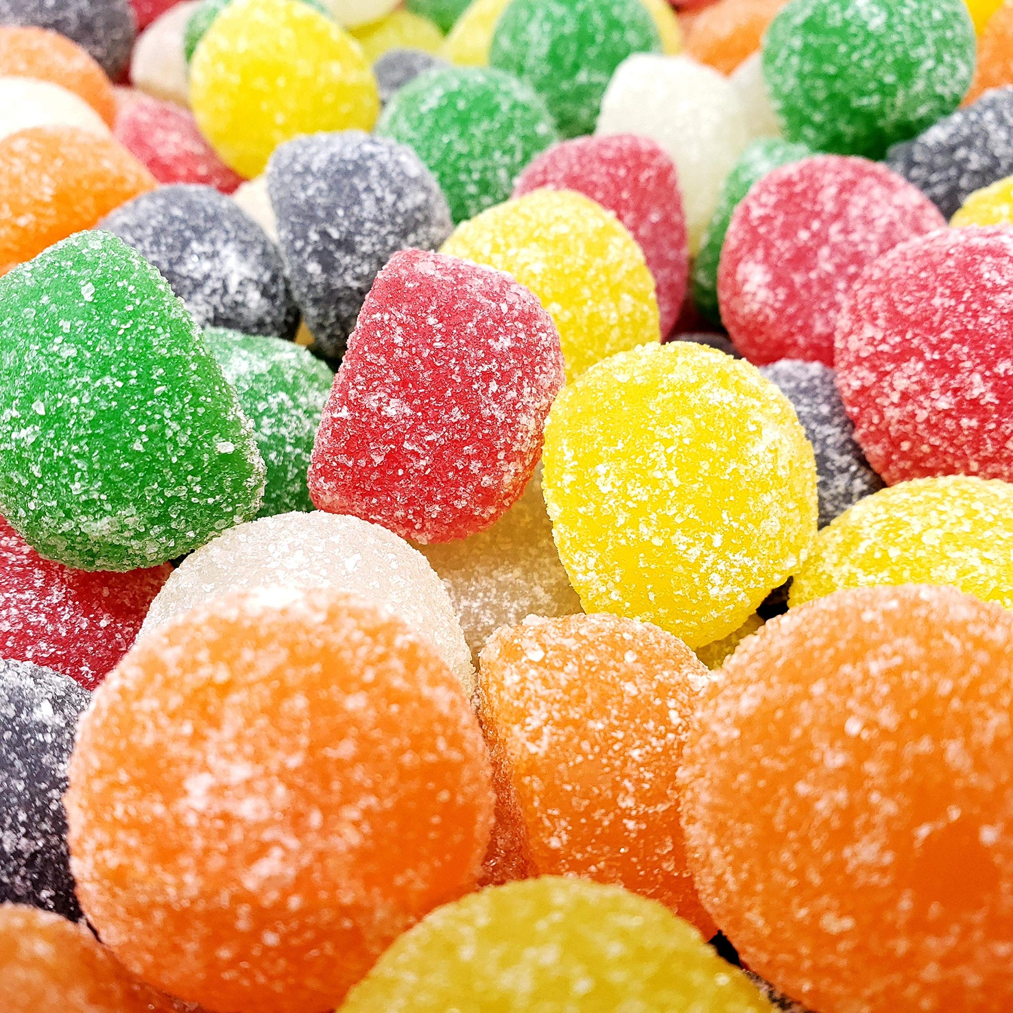 Candy Retailer Gum Drops 2 Lb - Sugar Sanded Gumdrops in Cherry, Orange, Licorice, Lime, Lemon and Pineapple Flavors