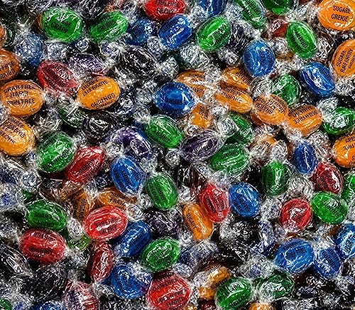 Sugar Free Assorted Fruit Hard Candy Buttons - 1 lb of Fresh Delicious Cherry Orange Lime Blackberry Raspberry Individually Wrapped Candy