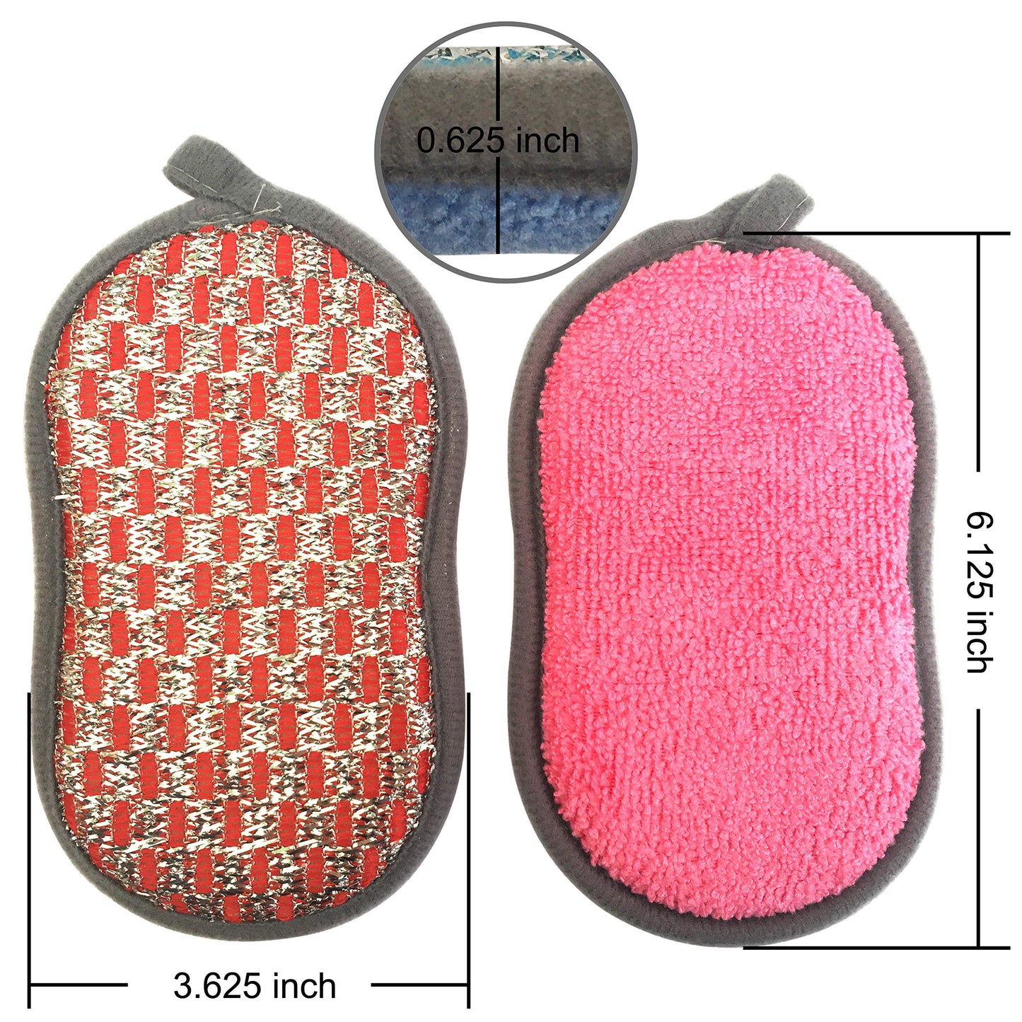 Scrub-it Multi-Purpose Non-Scratch Double-Side Double-Effect Microfiber Scrub Sponges for Kitchen with Heavy Duty Scouring Power - Effortless Cleaning
