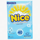 Nice Smart Sheets - 40 Loads - Patent-Powered Laundry Sheets for Sweat & Stains, Works in Cold Water, HE & Standard Machines, Hypoallergenic