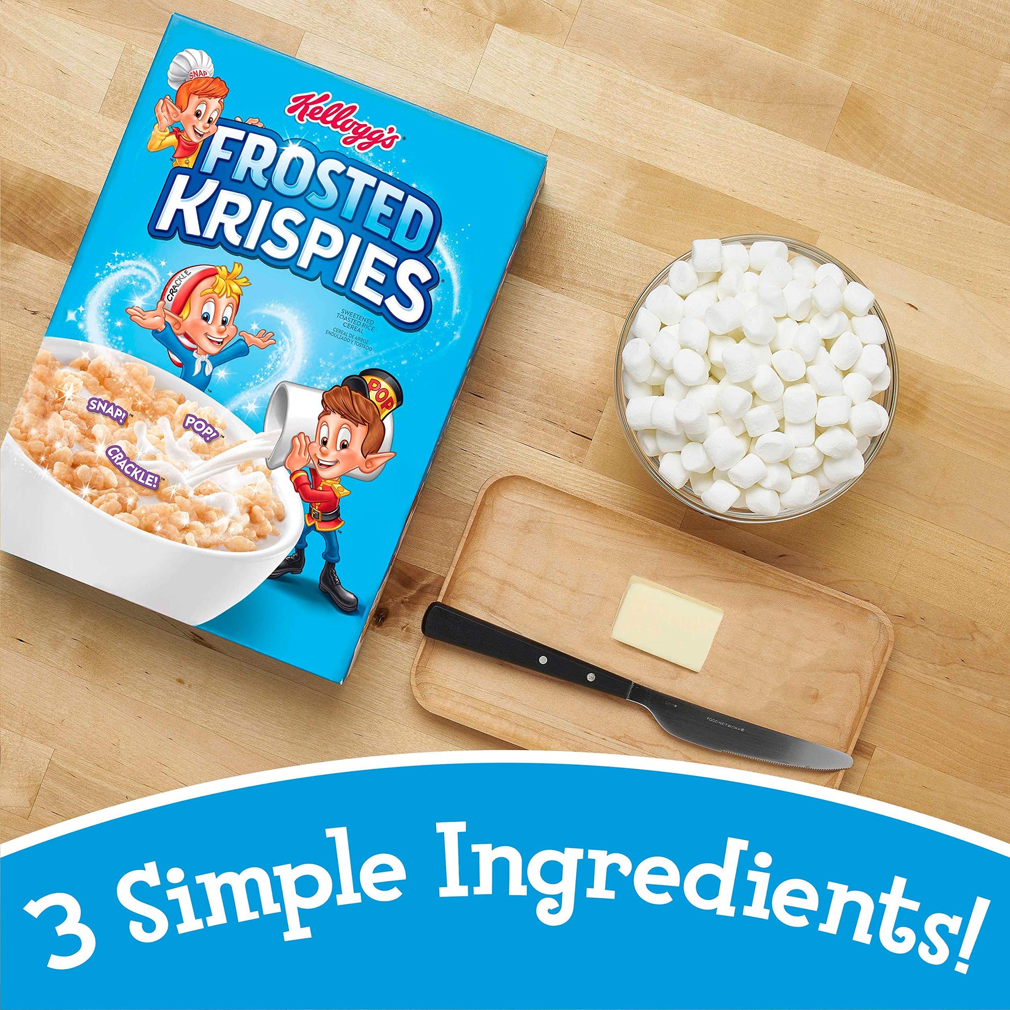 Rice Krispies Kellogg’s Fat-Free Frosted Krispies Breakfast Cereal, Toasted Rice Cereal, 13 Ounce, Pack of 16