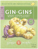 GIN GINS Original Ginger Chews by The Ginger People - Individually Wrapped Healthy Candy - 1.6 oz Bags - Pack of 12