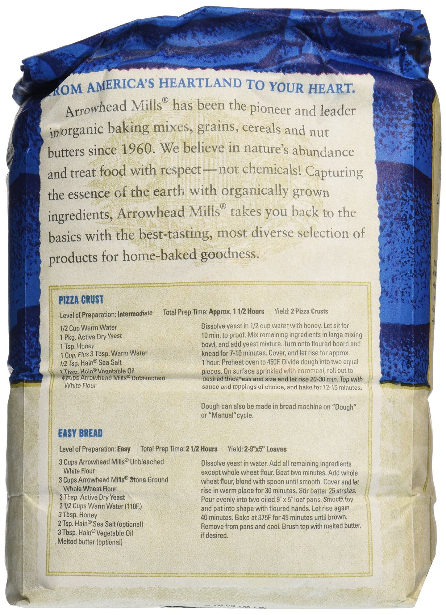 Arrowhead Mills, Flour White Unbleached Organic, 80 Ounce