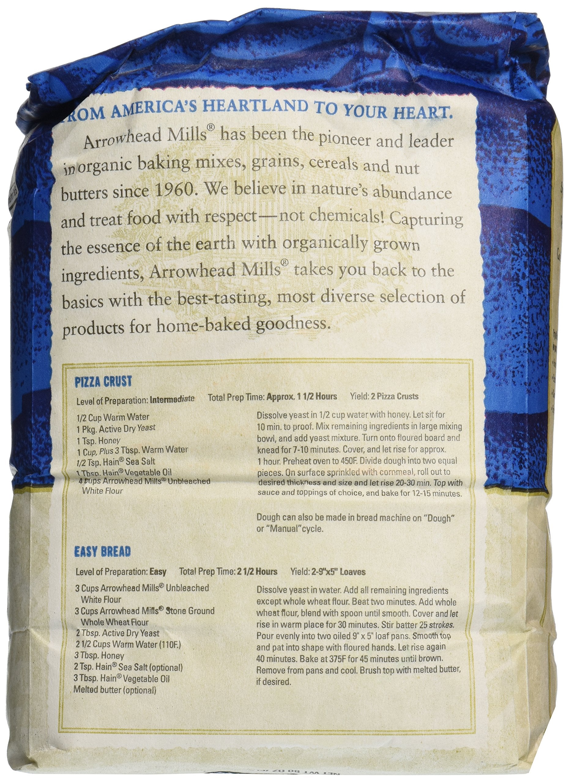 Arrowhead Mills, Flour White Unbleached Organic, 80 Ounce