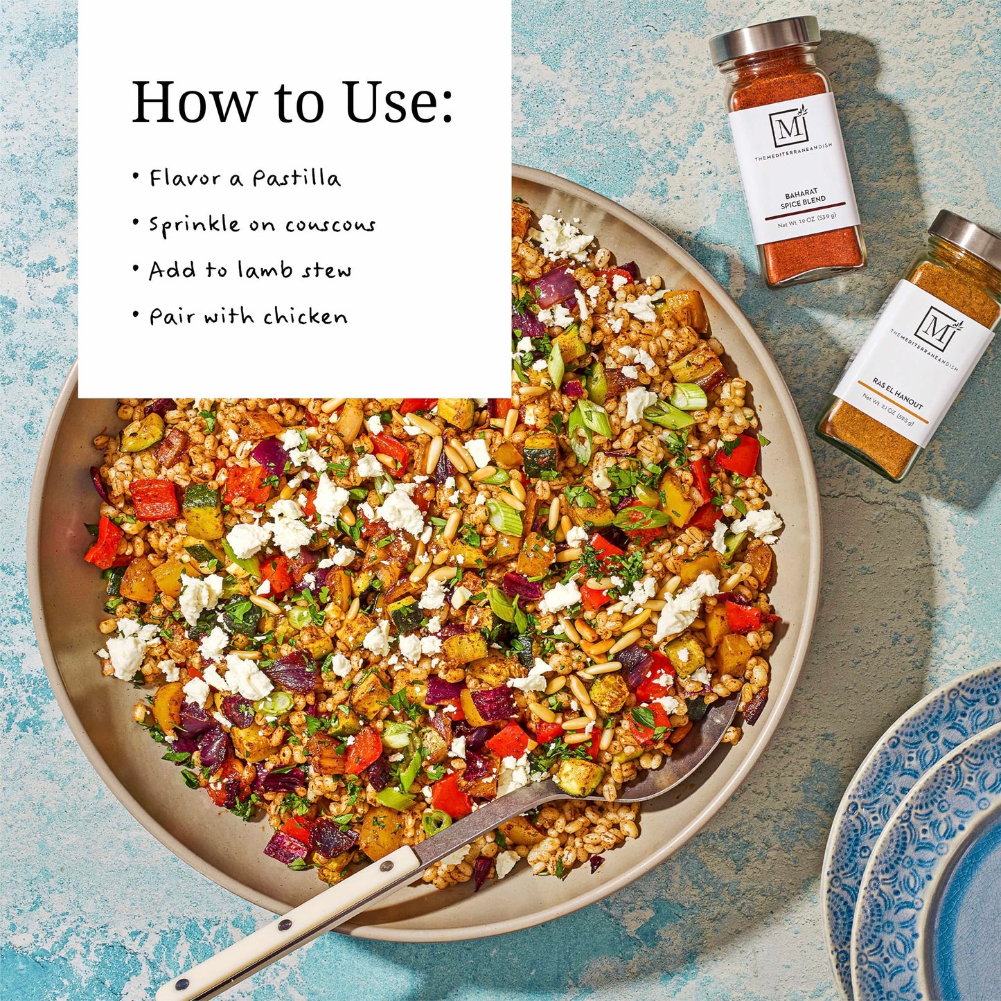 The Mediterranean Dish Ras El Hanout - Warm, Exotic, Sweet and Savory Blend for Cooking and Grilling - Gourmet Chef Essential - North African