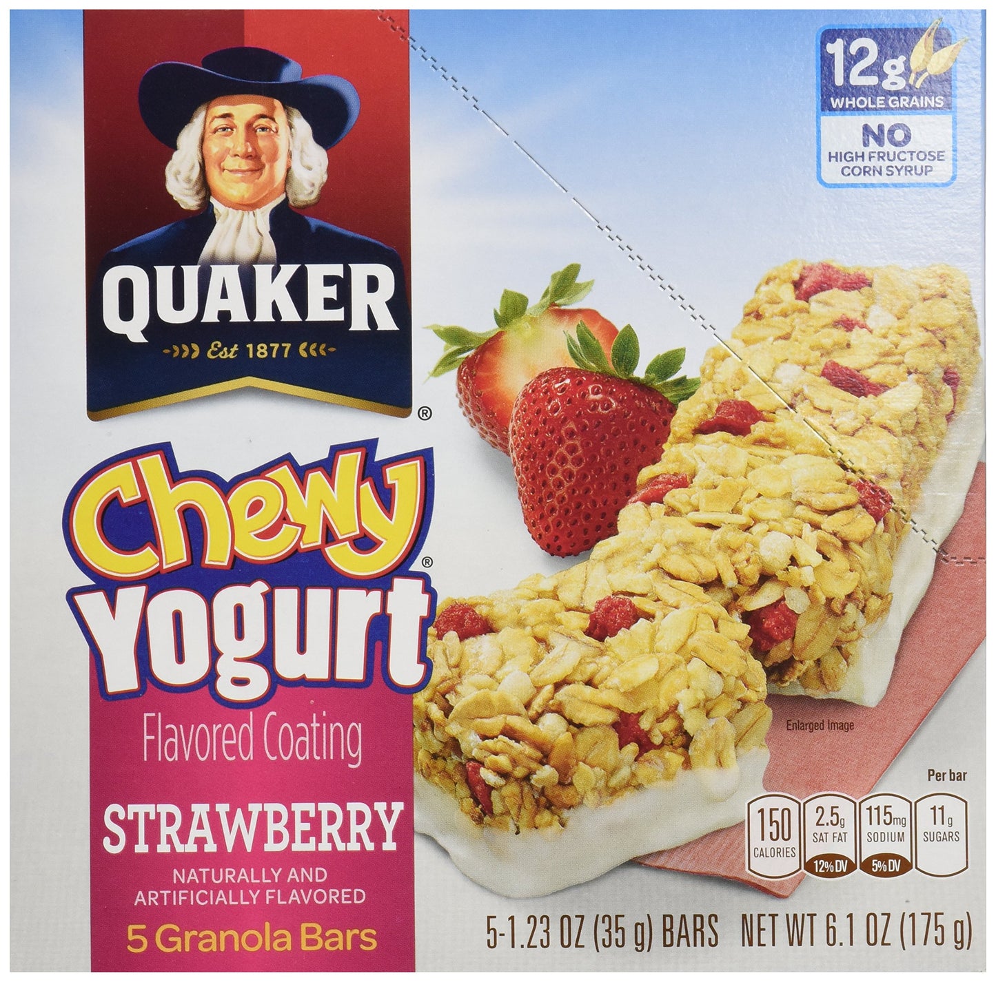 Quaker Chewy Yogurt Granola Bars, Strawberry, 6.1 oz