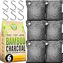 Charcoal Odor Absorber for Strong Odor (6 Pack, 100g each), Bamboo Charcoal Air Purifying Bag, Basement Musty Odor Eliminator Deodorizer, Activated