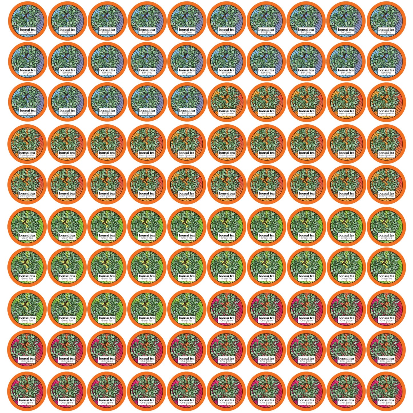 Bonsai Tea Co. Variety Pack, Compatible with K Cup Brewers Including 2.0, 100 Count