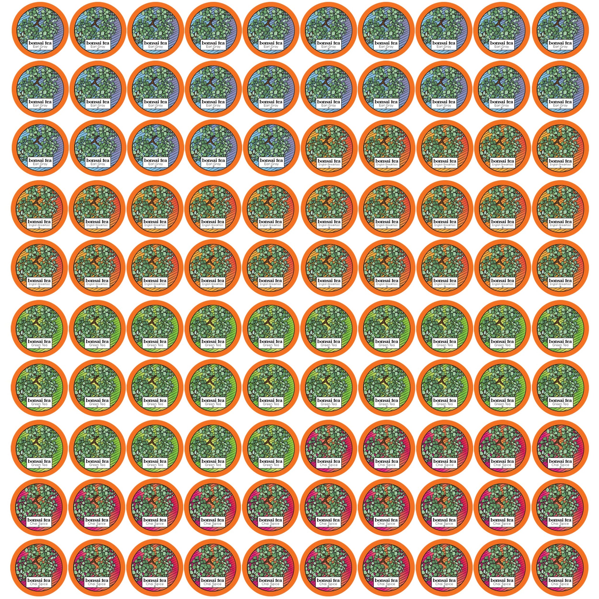 Bonsai Tea Co. Variety Pack, Compatible with K Cup Brewers Including 2.0, 100 Count