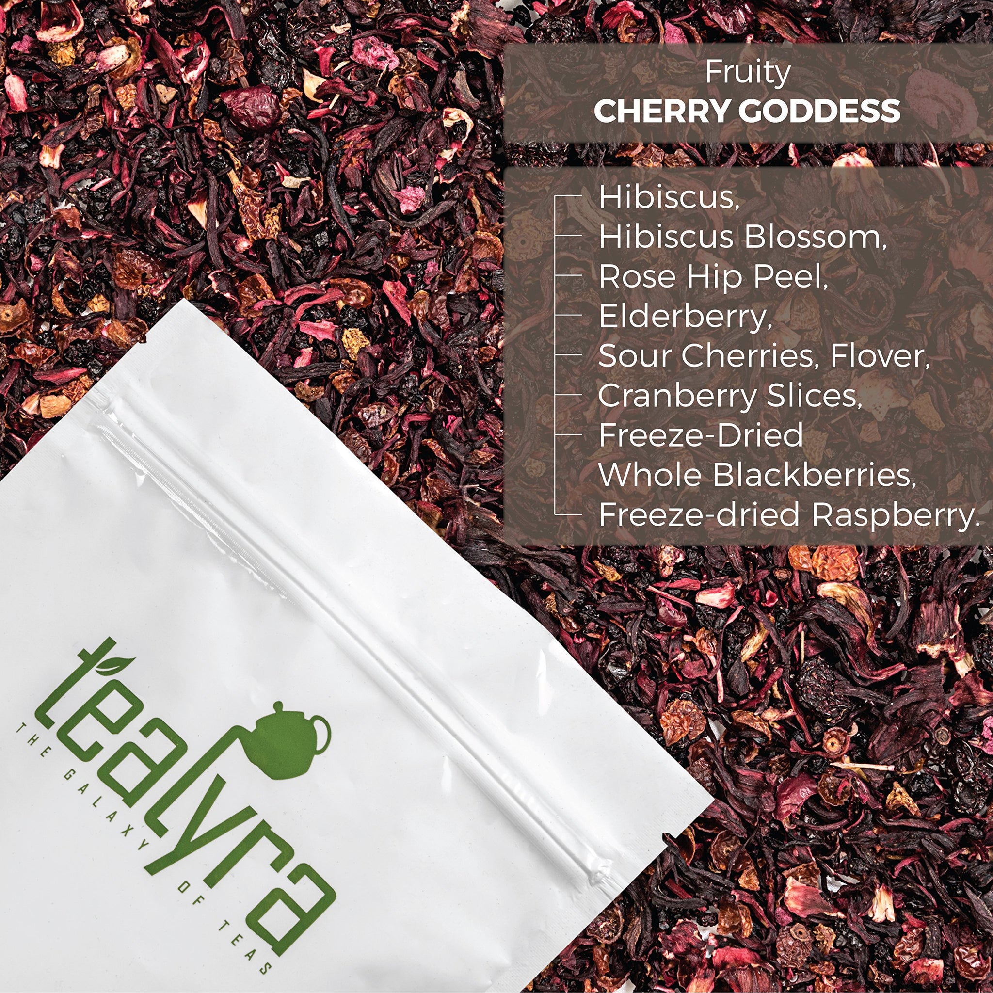 Tealyra - Cherry Goddess - Fruity Herbal Loose Leaf Tea - Caffeine-Free - Vitamin Rich - Hot or Iced Drink - 110g (4-ounce)