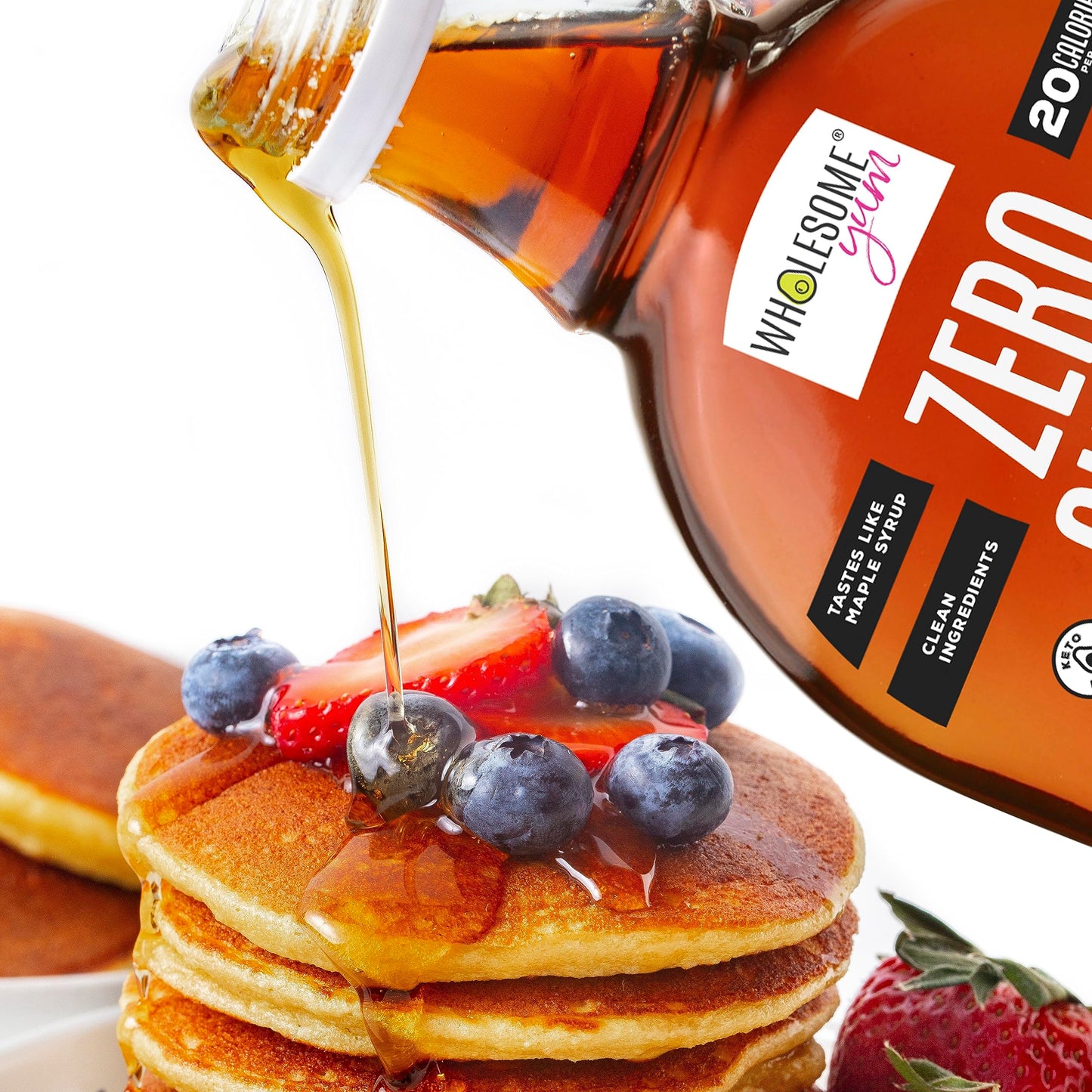 Wholesome Yum Zero Sugar Maple Syrup (Keto Maple Syrup) With Monk Fruit & Allulose - Natural Sugar Free Pancake Syrup - No Artificial Colors Or Flavors, Non GMO, Low Carb, Gluten-Free, Vegan (Plastic bottle - 12 fl oz)