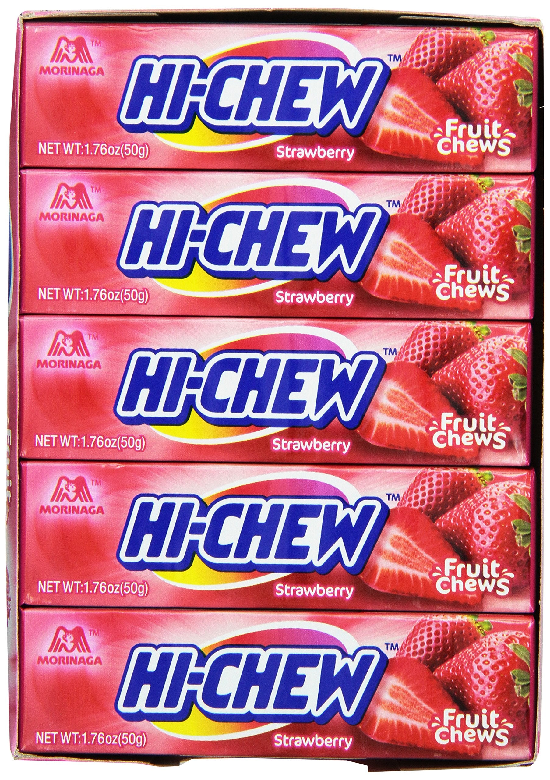 Morinaga Hi-Chew Strawberry Fruit Chews, 1.76-Ounce Packages (Pack of 20)