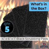 Restaurant-Grade Griddle Cleaning Pads 5 Pack. Use on Metal Grills, Cast Iron Cooktops & Stainless Steel Flat Tops. Quickly Cleans & Scours Baked-On
