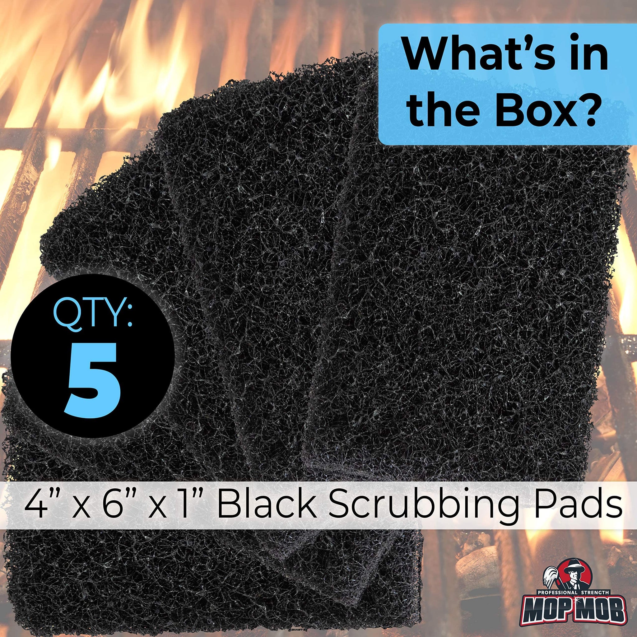 Restaurant-Grade Griddle Cleaning Pads 5 Pack. Use on Metal Grills, Cast Iron Cooktops & Stainless Steel Flat Tops. Quickly Cleans & Scours Baked-On