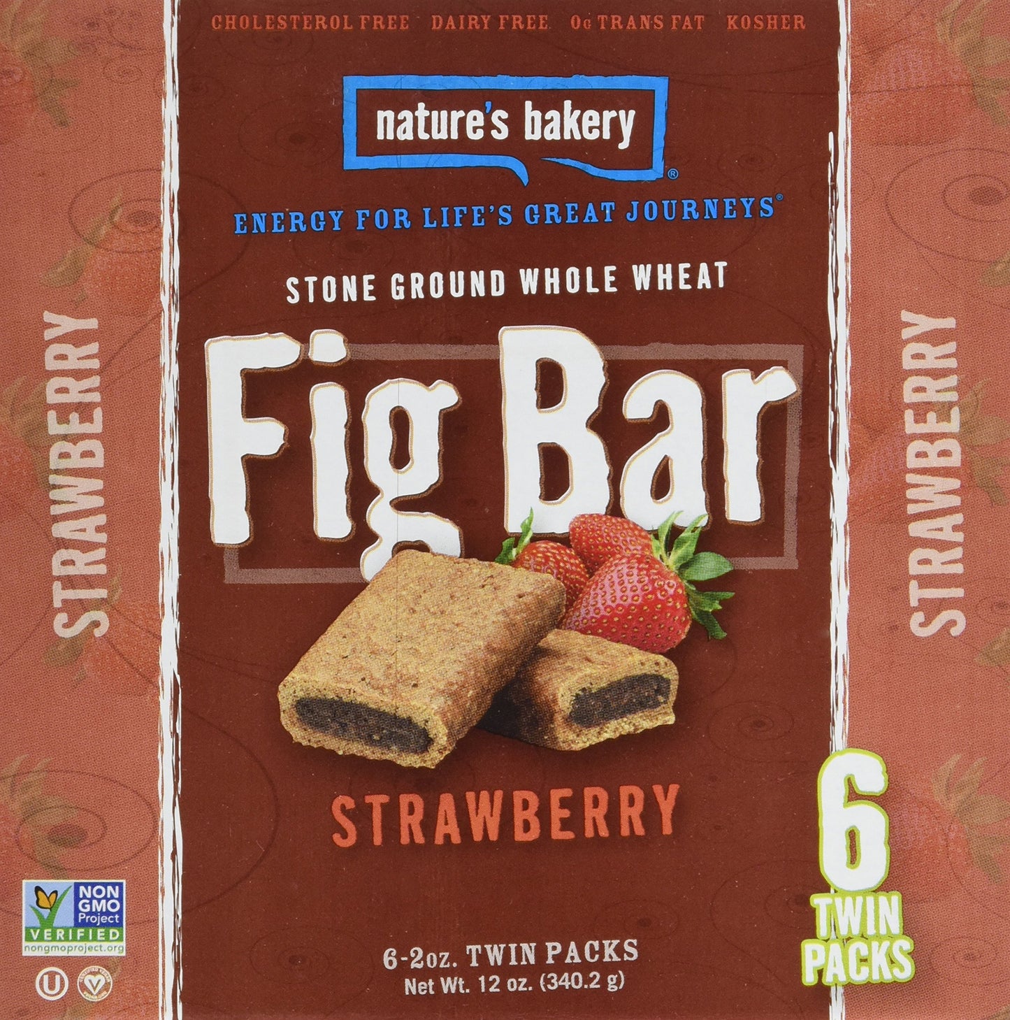 Nature's Bakery Whole Wheat Fig Bar, Strawberry, 6 Count (Pack of 12)