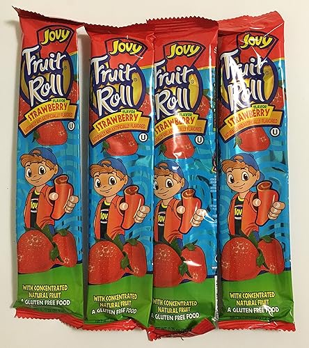 0.75oz Jovy Fruit Roll Snack, Strawberry (16 Single Packets Per Order)