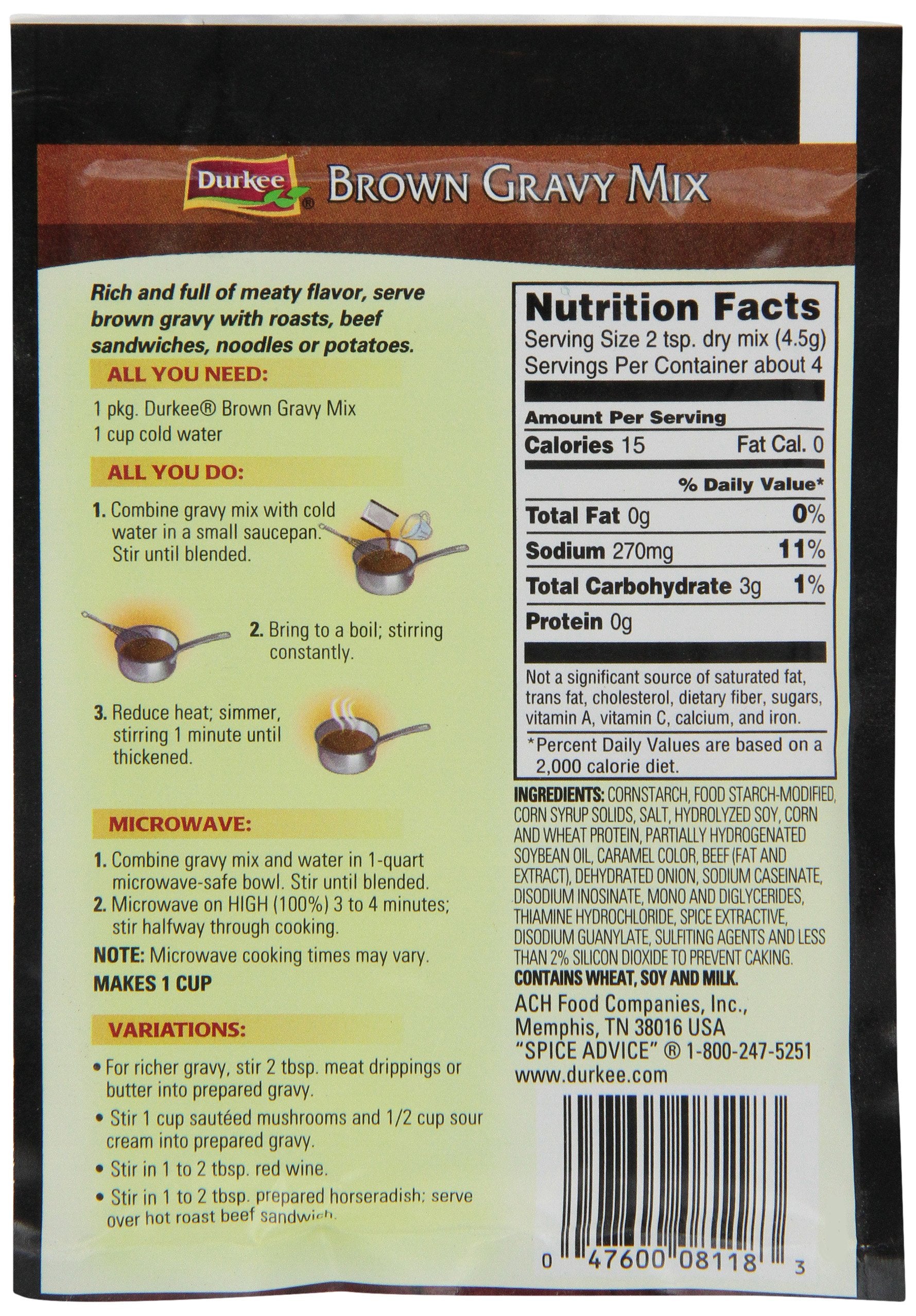 Durkee Brown Gravy Mix, 0.75 Ounce Packet