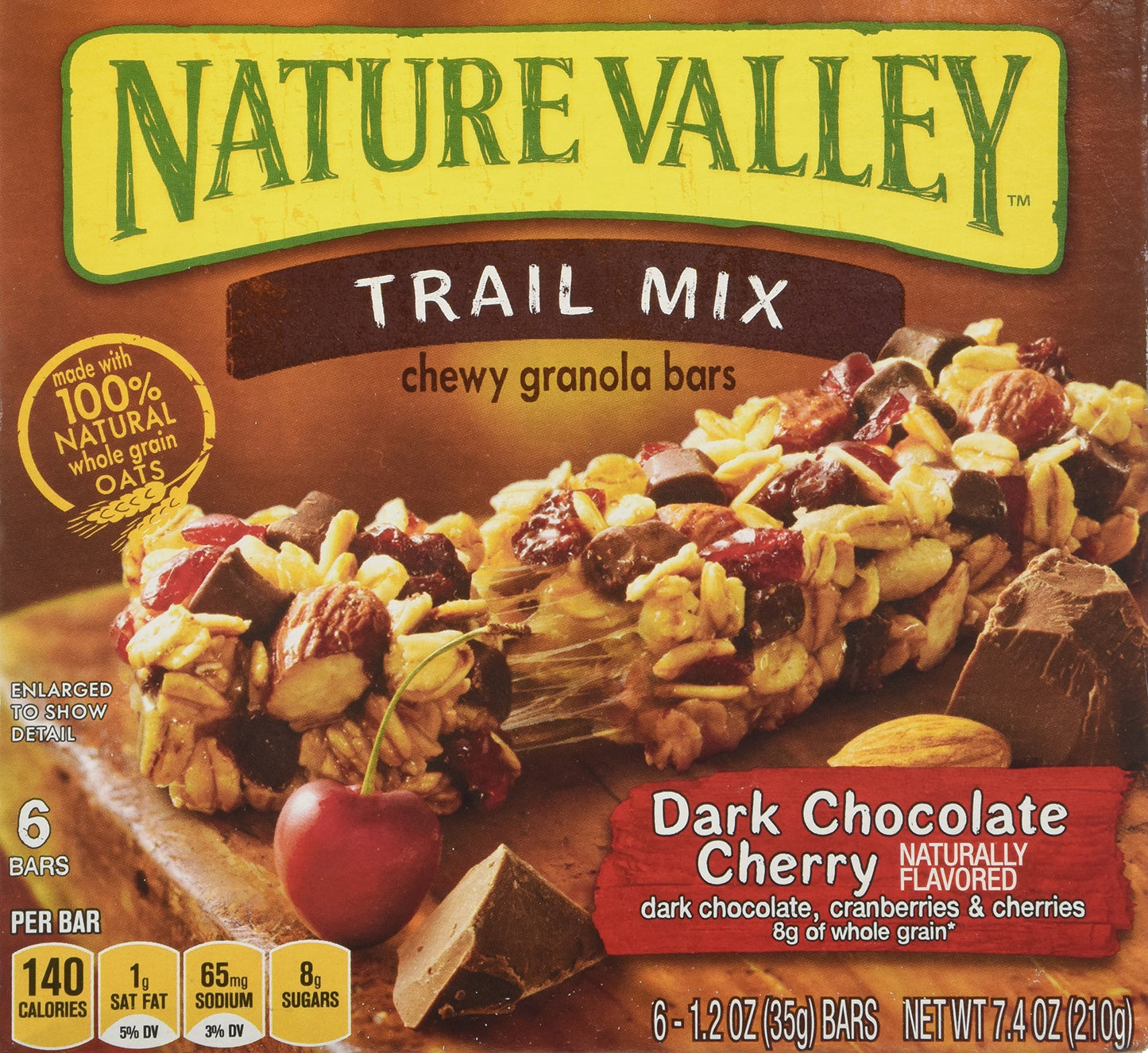 Nature Valley Chewy Trail Mix, Dark Chocolate Cherry Granola Bars 7.4 Oz (Pack of 4)