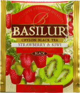 Basilur | Strawberry & Kiwi Tea | Ceylon Black Tea | Magic Fruits Collection | 20 Count Foil Enveloped - Pack of 2