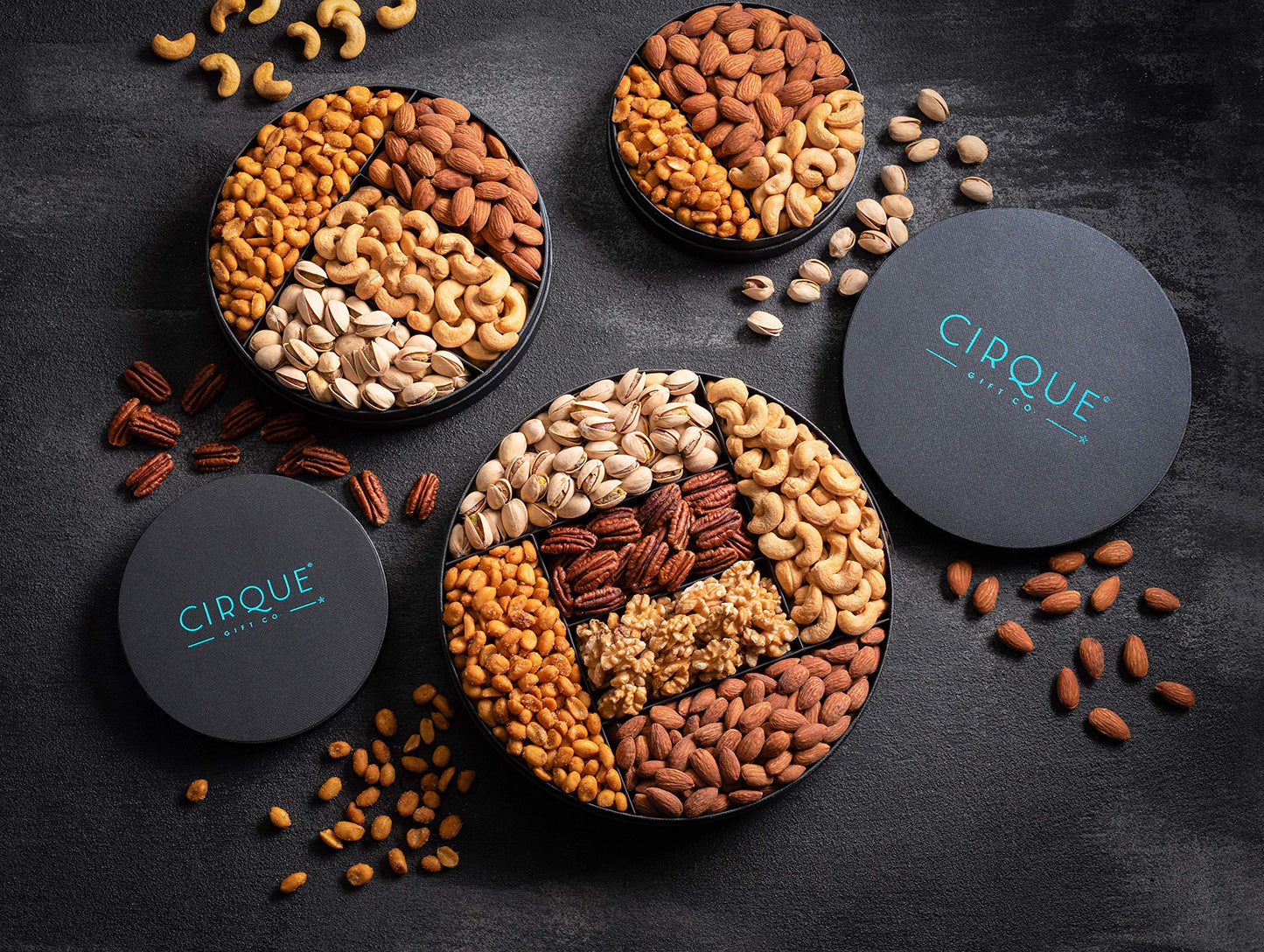 Cirque Gift Co. Gourmet Nut Gift Tray 8" Freshly Roasted Assorted Nuts for Mothers Day, Fathers Day, Holiday, Corporate Gifting, Thanksgiving Gift